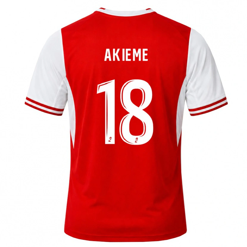 Danxen Barn Sergio Akieme #18 Röd Vit Hemmatröja Matchtröjor 2026/27 Tröjor T-Tröja