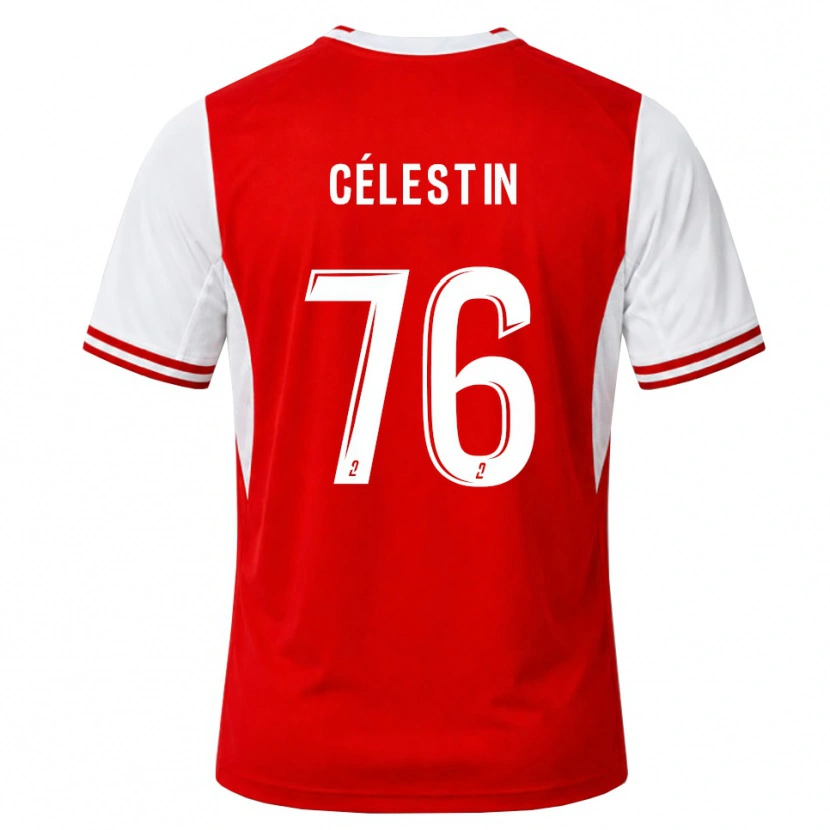 Danxen Barn Jean-Philippe Célestin #76 Röd Vit Hemmatröja Matchtröjor 2026/27 Tröjor T-Tröja