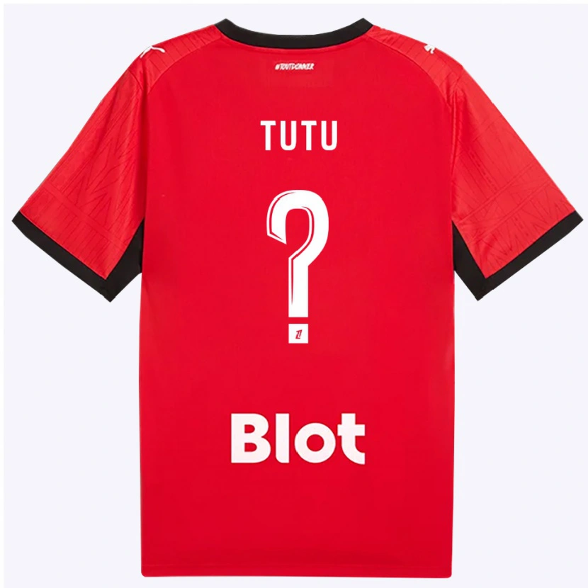 Danxen Barn Gabriel Tutu #0 Röd Svart Vit Hemmatröja Matchtröjor 2026/27 Tröjor T-Tröja