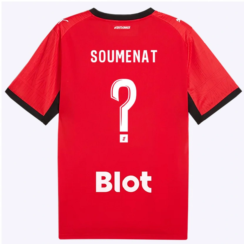 Danxen Barn Flavien Soumenat #0 Röd Svart Vit Hemmatröja Matchtröjor 2026/27 Tröjor T-Tröja