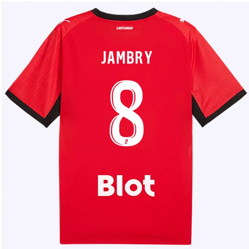 Danxen Barn Melvin Jambry #8 Röd Svart Vit Hemmatröja Matchtröjor 2026/27 Tröjor T-Tröja