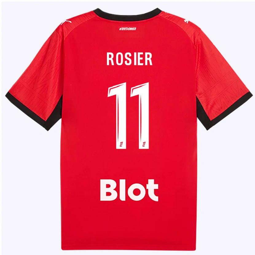 Danxen Barn Lucas Rosier #11 Röd Svart Vit Hemmatröja Matchtröjor 2026/27 Tröjor T-Tröja