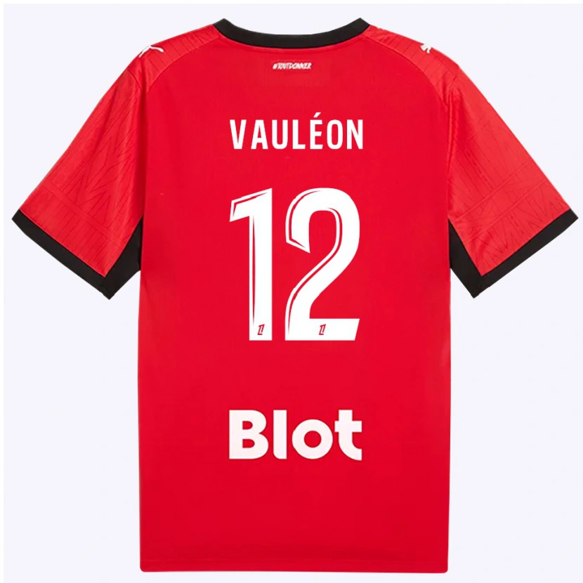 Danxen Barn Antoine Vauléon #12 Röd Svart Vit Hemmatröja Matchtröjor 2026/27 Tröjor T-Tröja