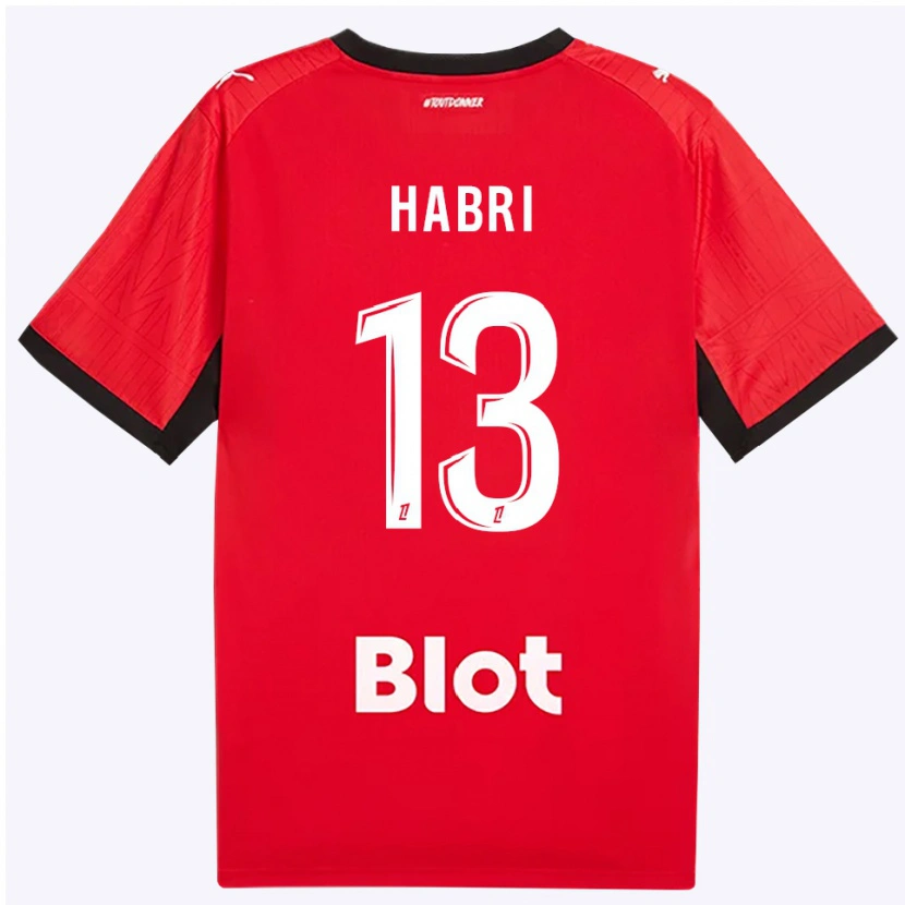 Danxen Barn Issa Habri #13 Röd Svart Vit Hemmatröja Matchtröjor 2026/27 Tröjor T-Tröja