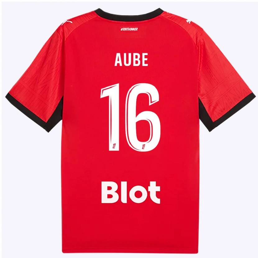 Danxen Barn Yanis Aube #16 Röd Svart Vit Hemmatröja Matchtröjor 2026/27 Tröjor T-Tröja