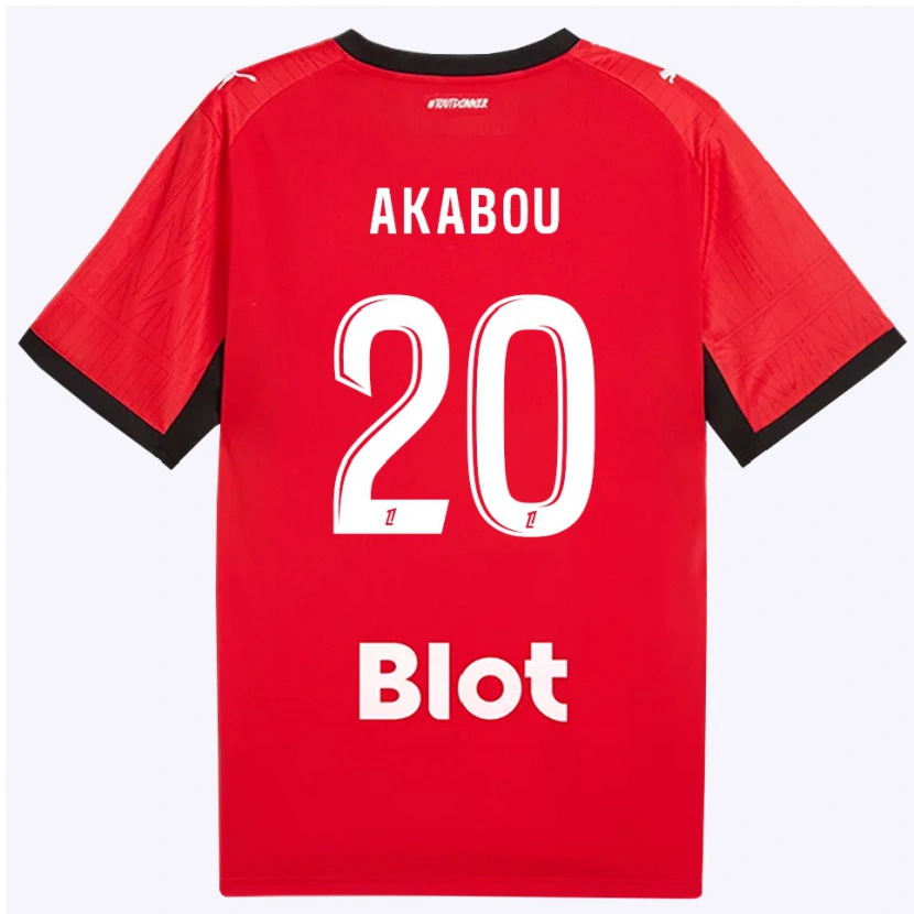 Danxen Barn Ayoub Akabou #20 Röd Svart Vit Hemmatröja Matchtröjor 2026/27 Tröjor T-Tröja