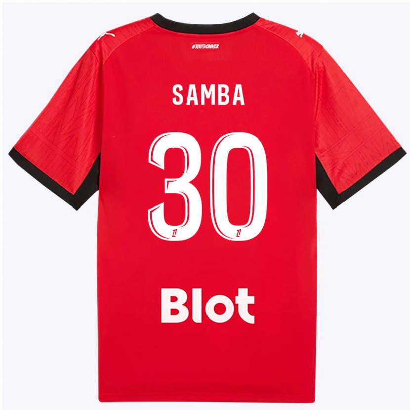 Danxen Barn Brice Samba #30 Röd Svart Vit Hemmatröja Matchtröjor 2026/27 Tröjor T-Tröja