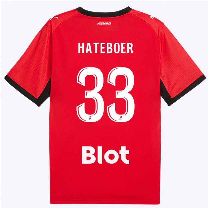 Danxen Barn Hans Hateboer #33 Röd Svart Vit Hemmatröja Matchtröjor 2026/27 Tröjor T-Tröja