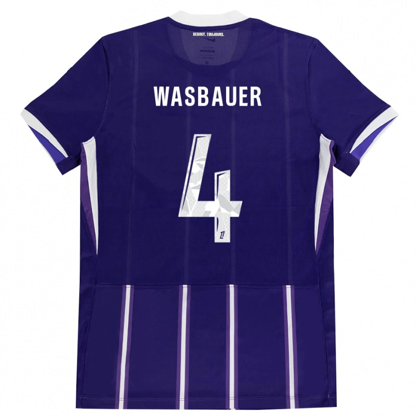 Danxen Barn Nicolas Wasbauer #4 Lila Vit Hemmatröja Matchtröjor 2026/27 Tröjor T-Tröja