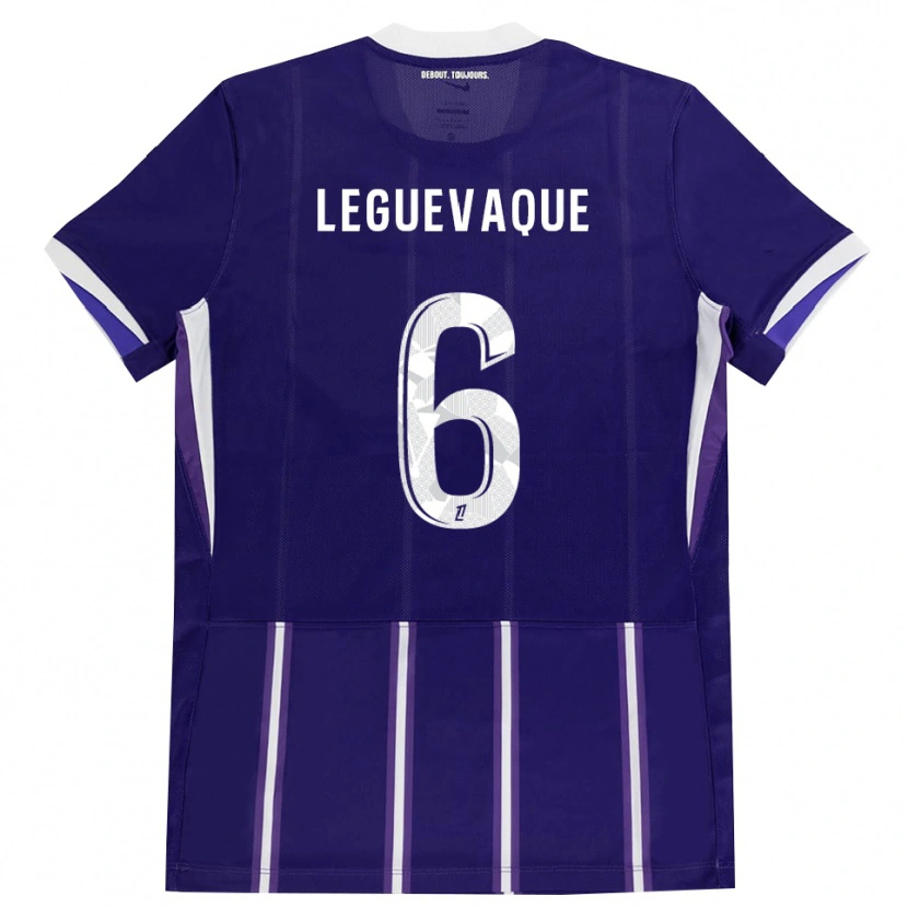 Danxen Barn Laurie Leguevaque #6 Lila Vit Hemmatröja Matchtröjor 2026/27 Tröjor T-Tröja