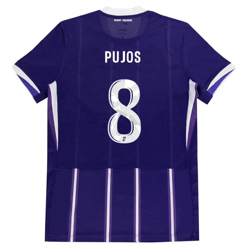 Danxen Barn Lenny Pujos #8 Lila Vit Hemmatröja Matchtröjor 2026/27 Tröjor T-Tröja