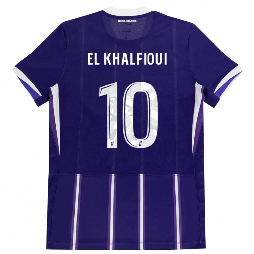 Danxen Barn Zakari El Khalfioui #10 Lila Vit Hemmatröja Matchtröjor 2026/27 Tröjor T-Tröja