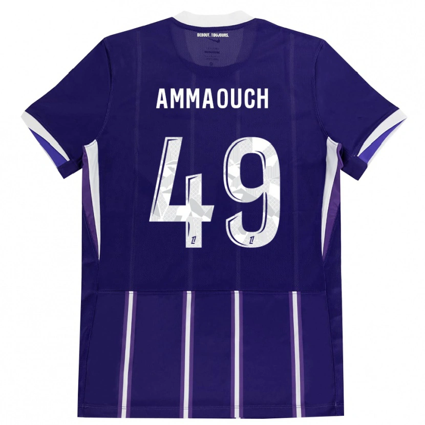 Danxen Barn Aymen Amaaouch #49 Lila Vit Hemmatröja Matchtröjor 2026/27 Tröjor T-Tröja