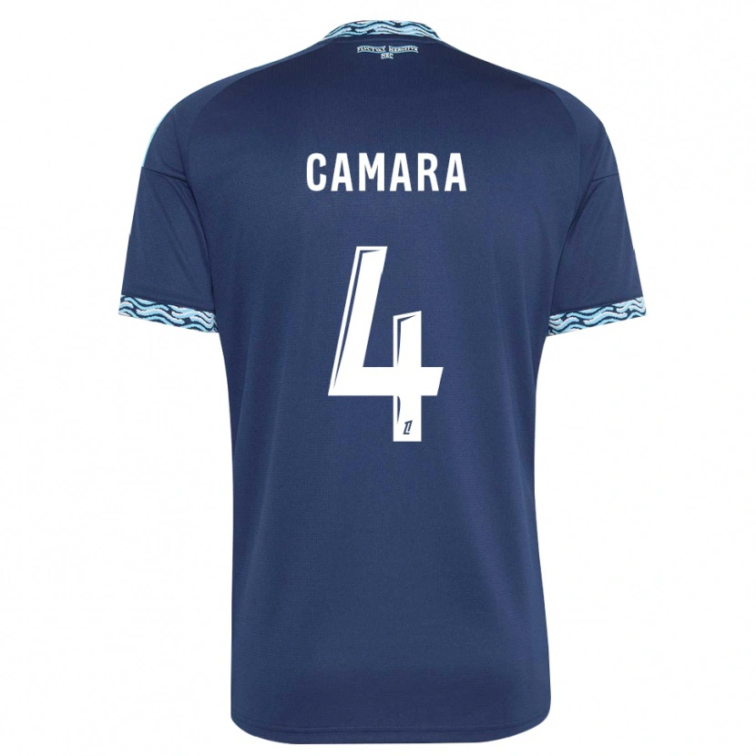 Danxen Barn Alseny Camara #4 Stålblå Vit Hemmatröja Matchtröjor 2026/27 Tröjor T-Tröja