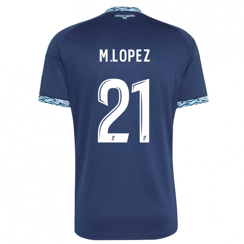 Danxen Barn Maxime Lopez #21 Stålblå Vit Hemmatröja Matchtröjor 2026/27 Tröjor T-Tröja