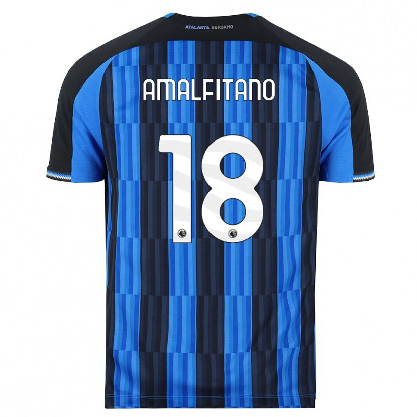 Danxen Barn Nicolò Amalfitano #18 Blå Svart Röd Hemmatröja Matchtröjor 2026/27 Tröjor T-Tröja
