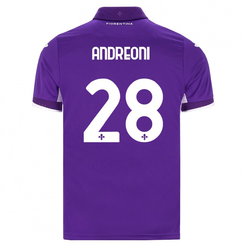 Danxen Barn Caterina Andreoni #28 Lila Vit Rosa Hemmatröja Matchtröjor 2026/27 Tröjor T-Tröja