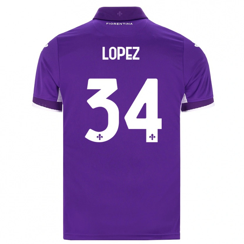 Danxen Barn Lucas López #34 Lila Vit Rosa Hemmatröja Matchtröjor 2026/27 Tröjor T-Tröja