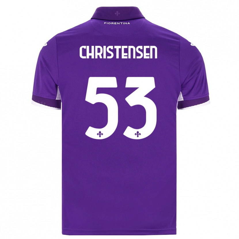 Danxen Barn Oliver Christensen #53 Lila Vit Rosa Hemmatröja Matchtröjor 2026/27 Tröjor T-Tröja