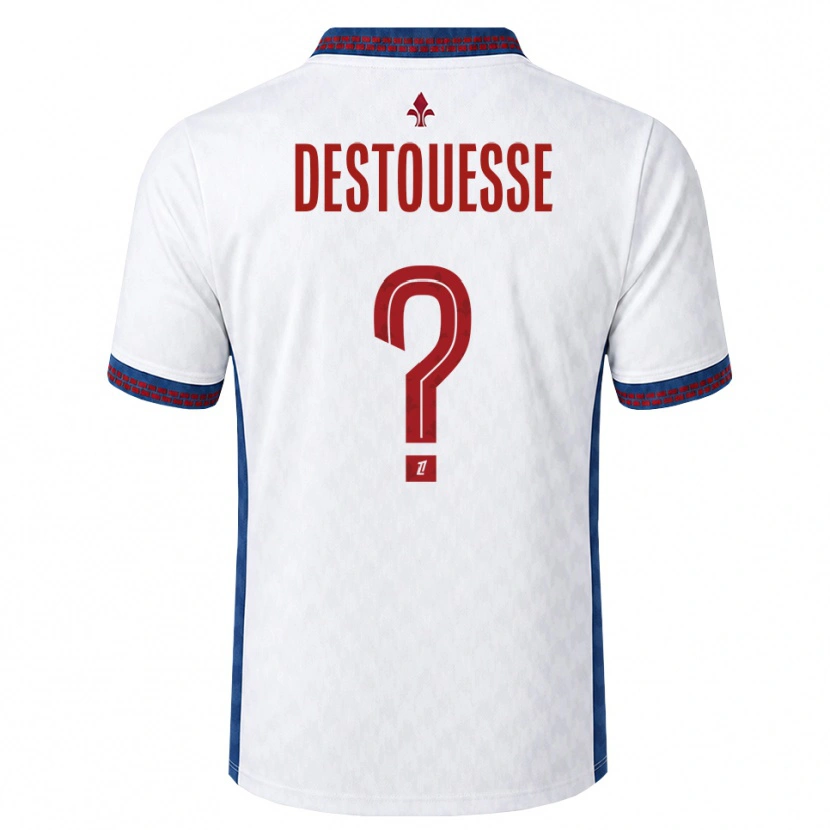 Danxen Barn Guilhem Destouesse #0 Röd Vit Blå Bortatröja Matchtröjor 2026/27 Tröjor T-Tröja