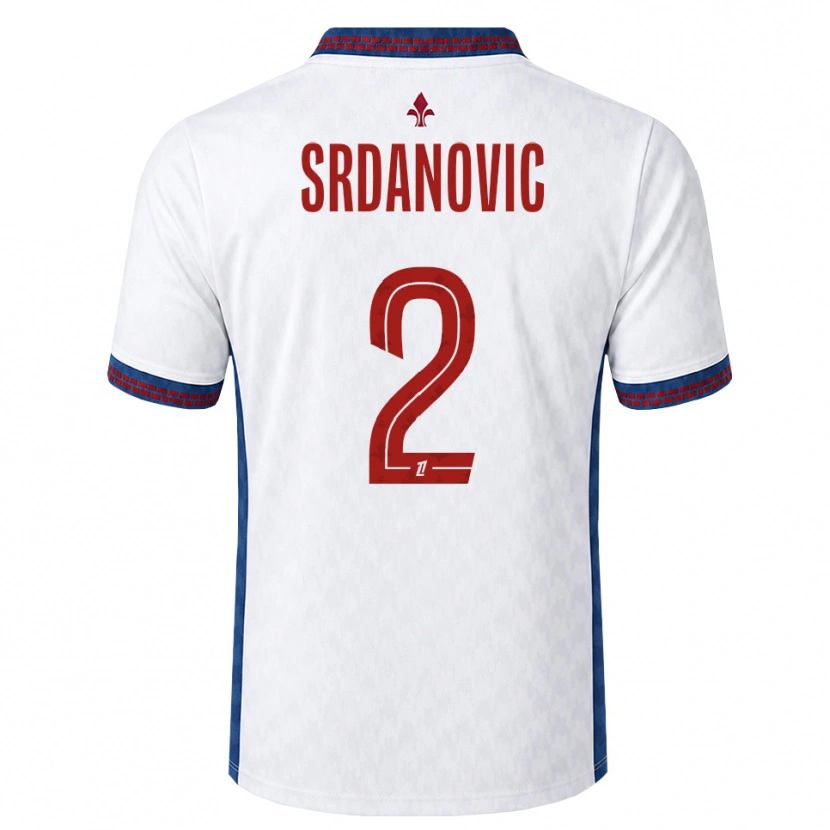 Danxen Barn Loun Srdanovic #2 Röd Vit Blå Bortatröja Matchtröjor 2026/27 Tröjor T-Tröja