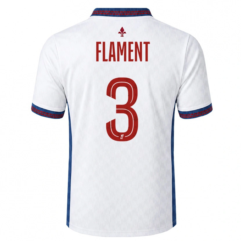 Danxen Barn Corentin Flament #3 Röd Vit Blå Bortatröja Matchtröjor 2026/27 Tröjor T-Tröja