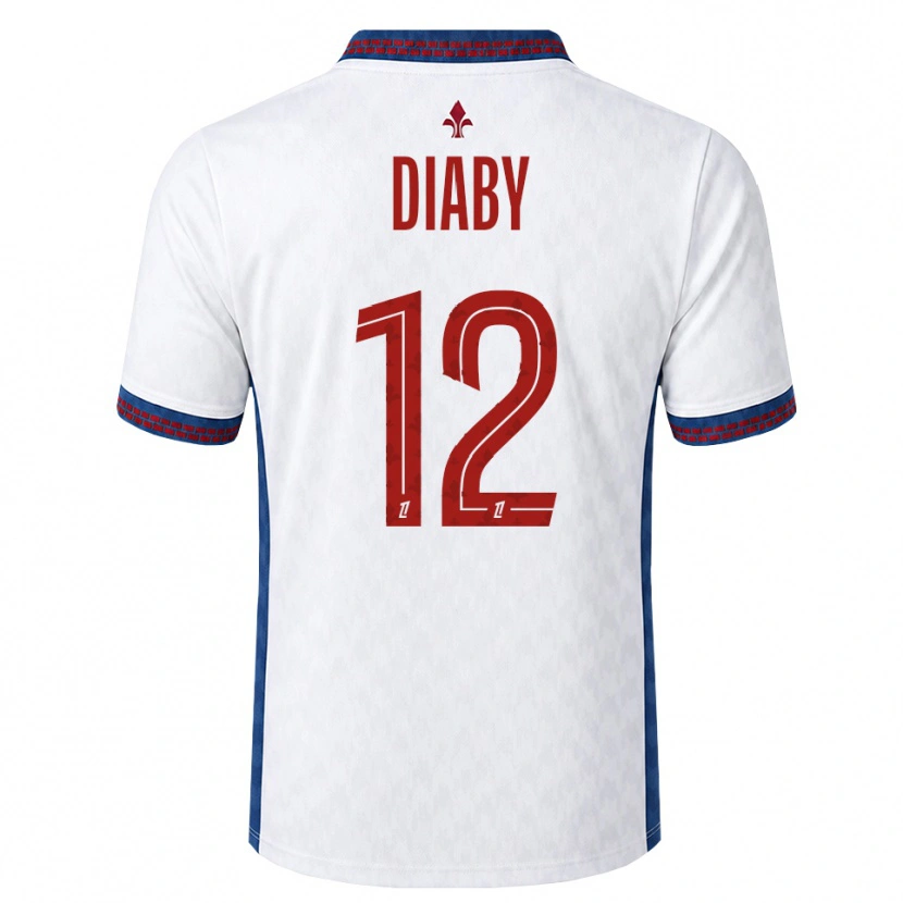 Danxen Barn Bafodé Diaby #12 Röd Vit Blå Bortatröja Matchtröjor 2026/27 Tröjor T-Tröja