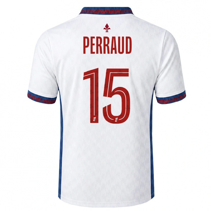 Danxen Barn Romain Perraud #15 Röd Vit Blå Bortatröja Matchtröjor 2026/27 Tröjor T-Tröja
