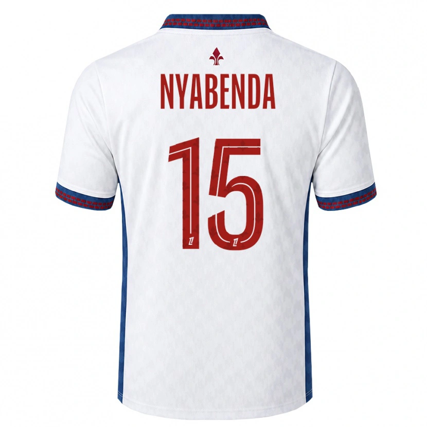 Danxen Barn Kassim Nyabenda #15 Röd Vit Blå Bortatröja Matchtröjor 2026/27 Tröjor T-Tröja