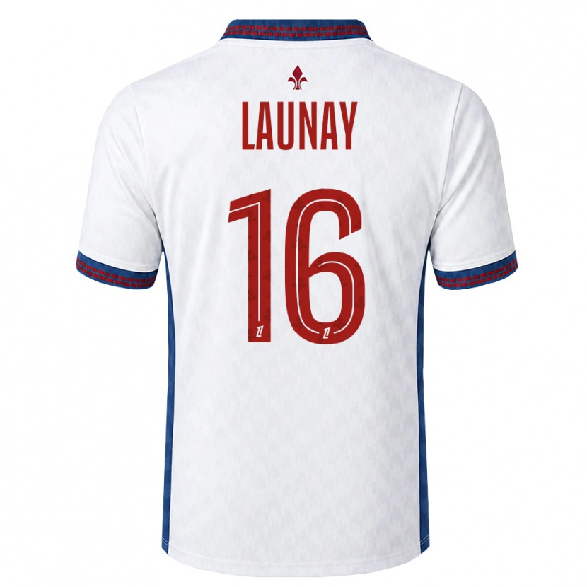 Danxen Barn Elisa Launay #16 Röd Vit Blå Bortatröja Matchtröjor 2026/27 Tröjor T-Tröja