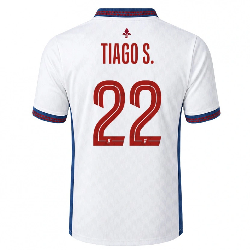 Danxen Barn Tiago Santos #22 Röd Vit Blå Bortatröja Matchtröjor 2026/27 Tröjor T-Tröja