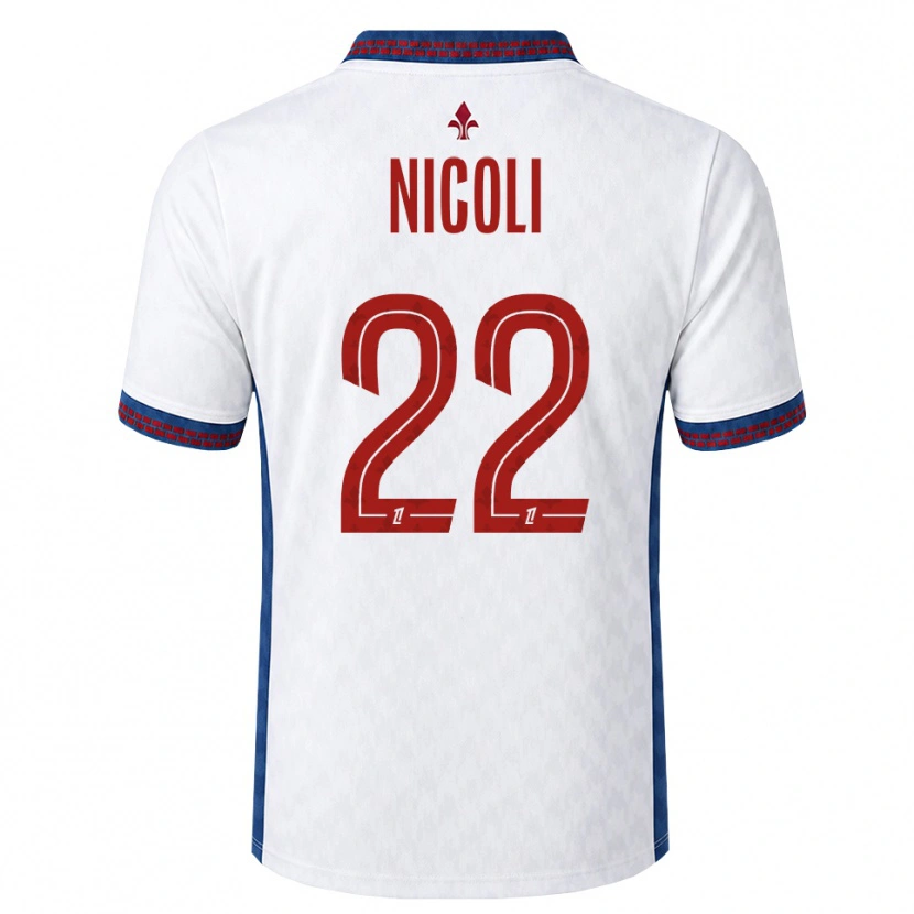 Danxen Barn Morgane Nicoli #22 Röd Vit Blå Bortatröja Matchtröjor 2026/27 Tröjor T-Tröja