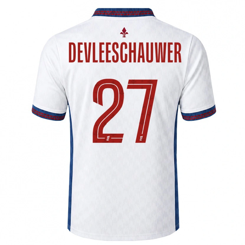 Danxen Barn Gwenaëlle Devleeschauwer #27 Röd Vit Blå Bortatröja Matchtröjor 2026/27 Tröjor T-Tröja
