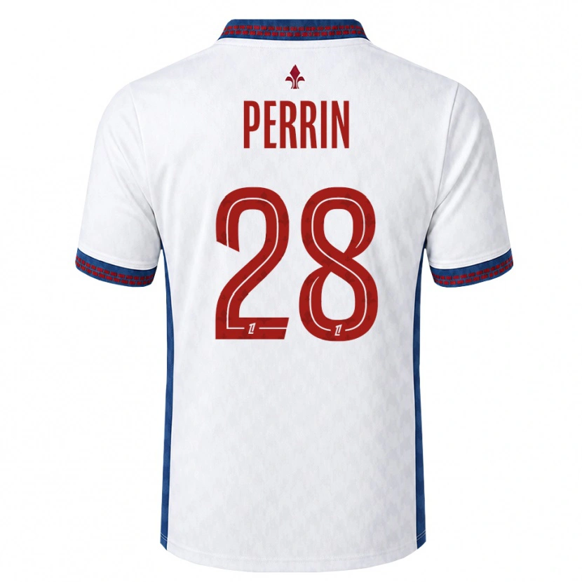 Danxen Barn Gaëtan Perrin #28 Röd Vit Blå Bortatröja Matchtröjor 2026/27 Tröjor T-Tröja