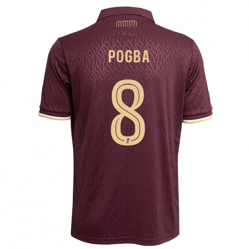 Danxen Barn Paul Pogba #8 Vinröd Sandbrun Bortatröja Matchtröjor 2026/27 Tröjor T-Tröja