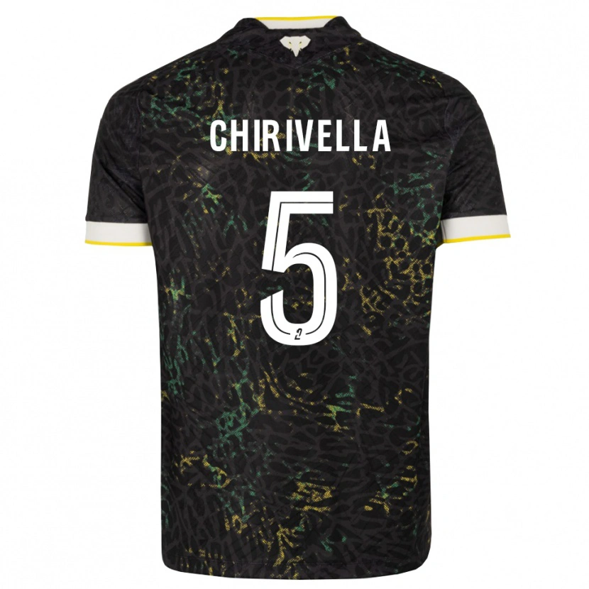 Danxen Barn Pedro Chirivella #5 Svart Vit Gul Bortatröja Matchtröjor 2026/27 Tröjor T-Tröja
