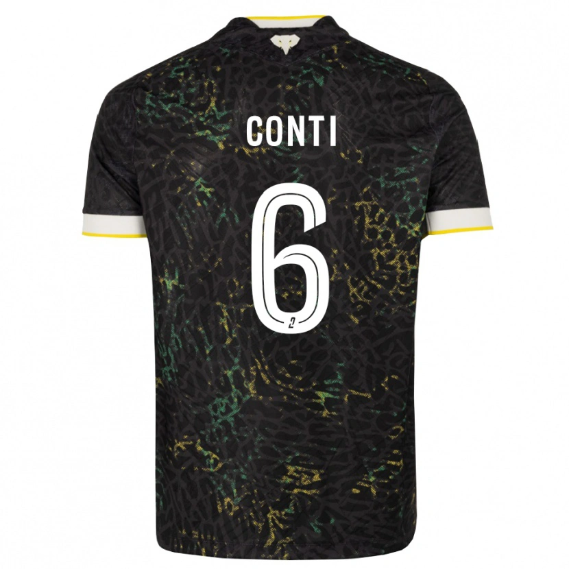 Danxen Barn Alexandre Conti #6 Svart Vit Gul Bortatröja Matchtröjor 2026/27 Tröjor T-Tröja