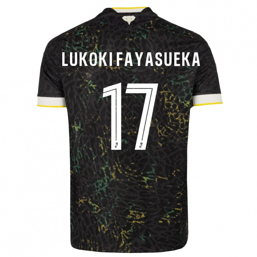 Danxen Barn Kévin Lukoki Fayasueka #17 Svart Vit Gul Bortatröja Matchtröjor 2026/27 Tröjor T-Tröja