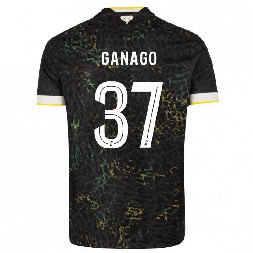 Danxen Barn Ignatius Ganago #37 Svart Vit Gul Bortatröja Matchtröjor 2026/27 Tröjor T-Tröja