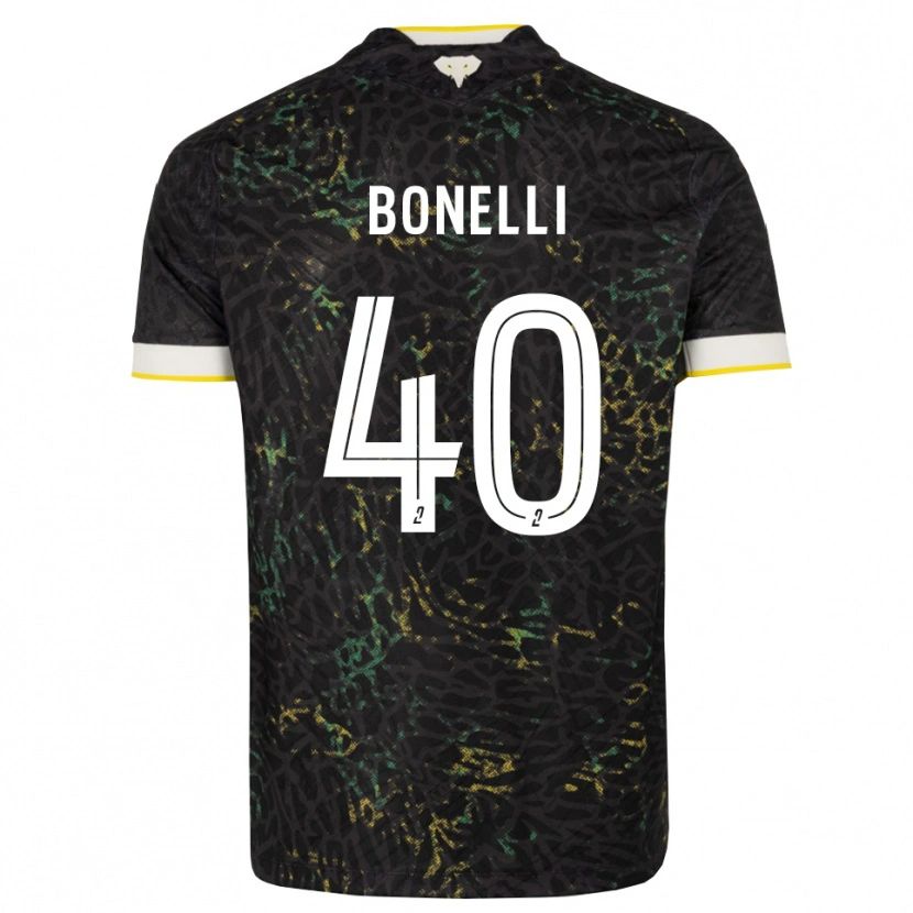 Danxen Barn Lucas Bonelli #40 Svart Vit Gul Bortatröja Matchtröjor 2026/27 Tröjor T-Tröja