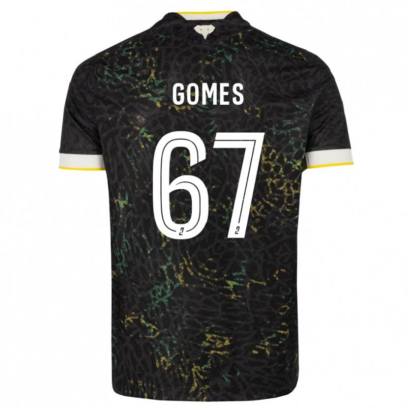 Danxen Barn Malang Gomes #67 Svart Vit Gul Bortatröja Matchtröjor 2026/27 Tröjor T-Tröja