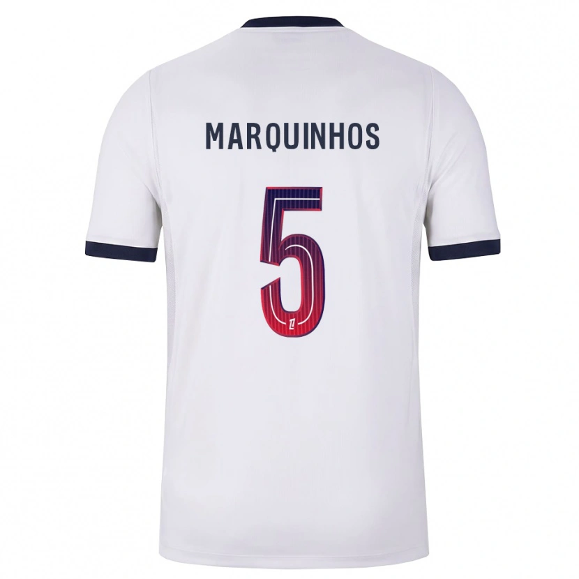 Danxen Barn Marquinhos #5 Vit Svart Röd Bortatröja Matchtröjor 2026/27 Tröjor T-Tröja