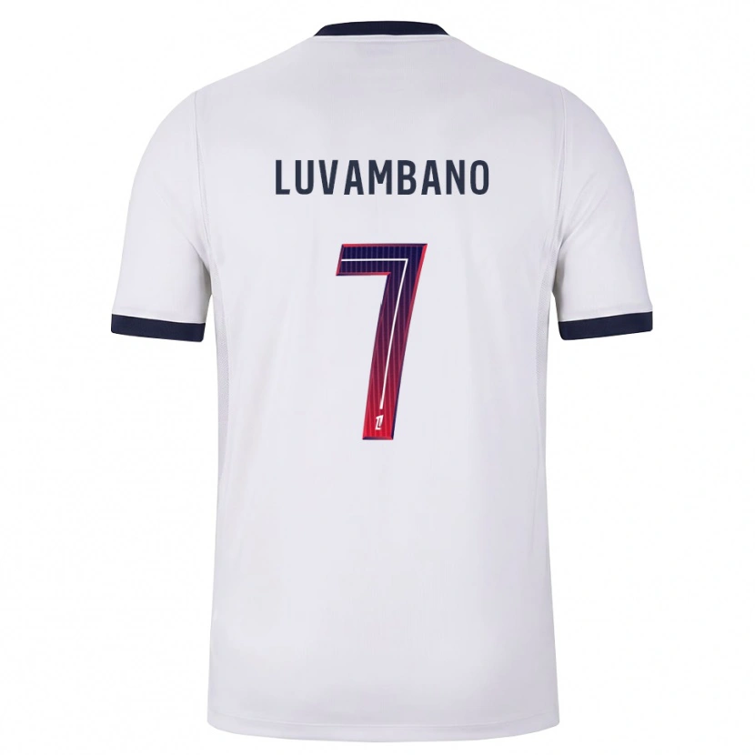 Danxen Barn Ethan Luvambano #7 Vit Svart Röd Bortatröja Matchtröjor 2026/27 Tröjor T-Tröja