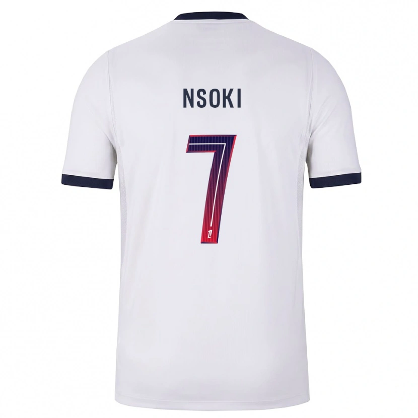 Danxen Barn Noah Nsoki #7 Vit Svart Röd Bortatröja Matchtröjor 2026/27 Tröjor T-Tröja
