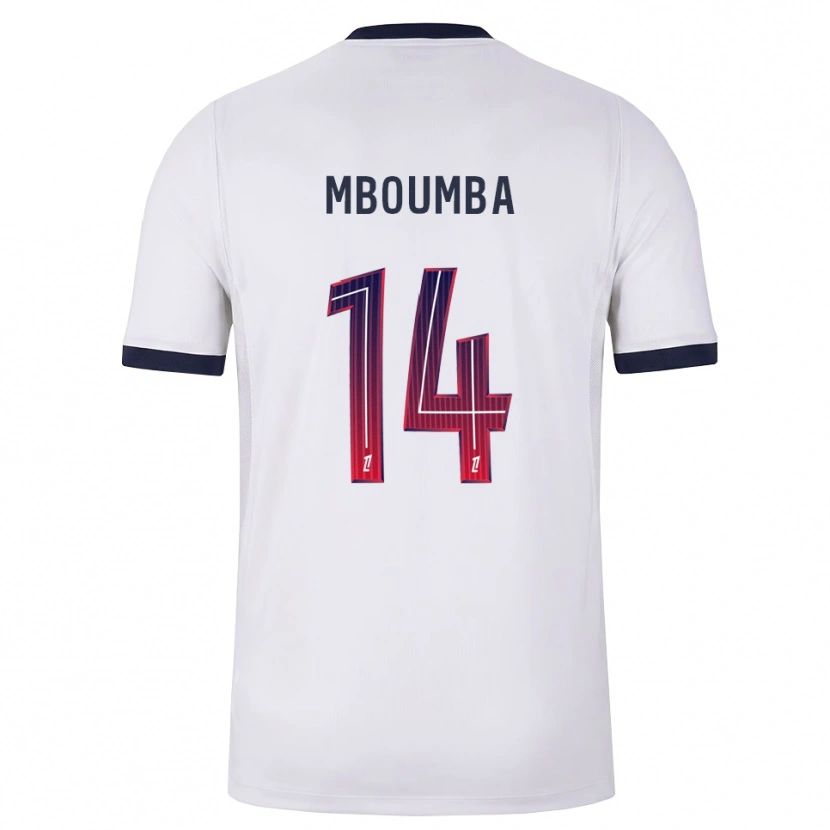 Danxen Barn Nathan Mboumba #14 Vit Svart Röd Bortatröja Matchtröjor 2026/27 Tröjor T-Tröja