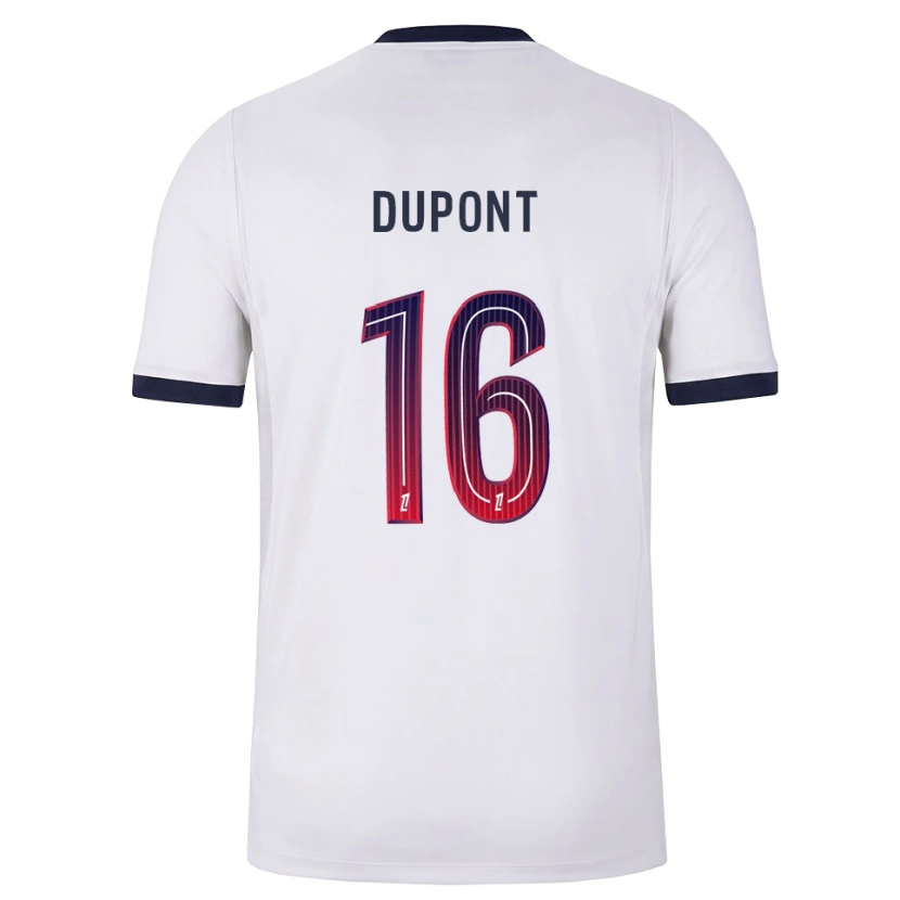 Danxen Barn Raphaël Dupont #16 Vit Svart Röd Bortatröja Matchtröjor 2026/27 Tröjor T-Tröja