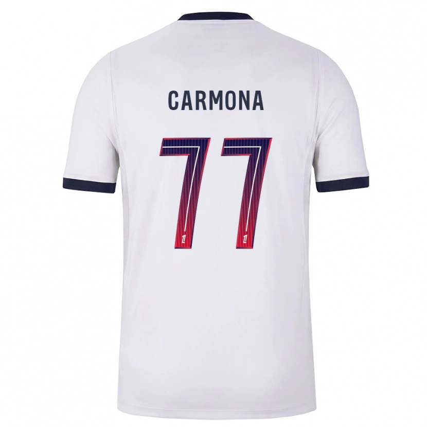 Danxen Barn Olga Carmona #77 Vit Svart Röd Bortatröja Matchtröjor 2026/27 Tröjor T-Tröja