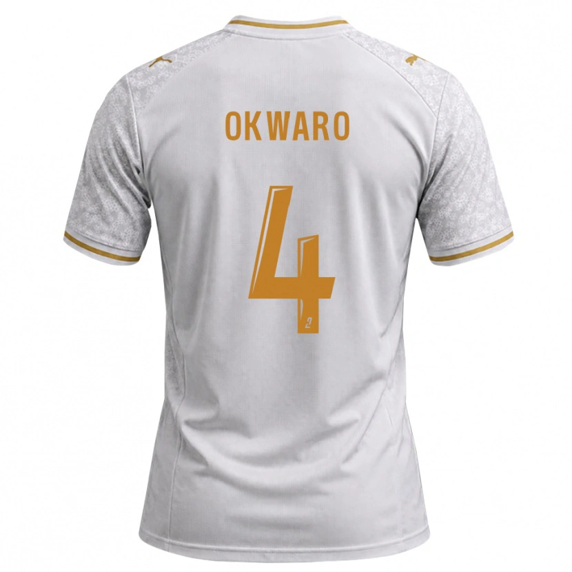 Danxen Barn Manzur Okwaro #4 Vit Grå Guldbrun Bortatröja Matchtröjor 2026/27 Tröjor T-Tröja