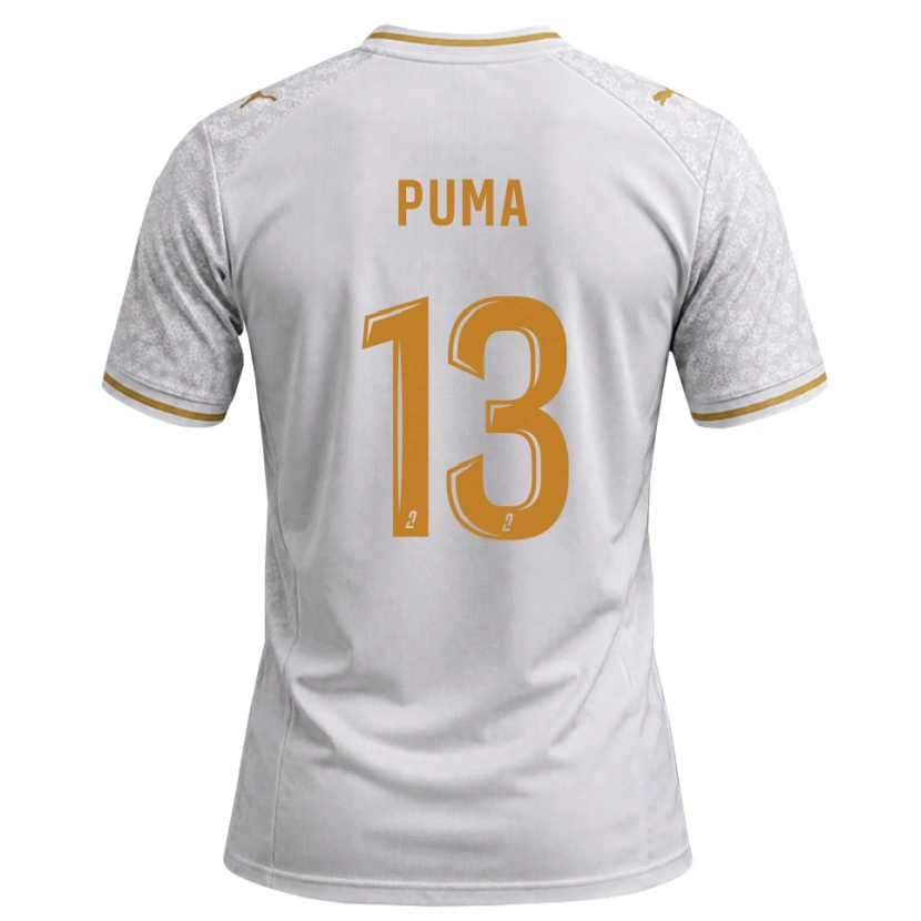 Danxen Barn Isaac Puma #13 Vit Grå Guldbrun Bortatröja Matchtröjor 2026/27 Tröjor T-Tröja