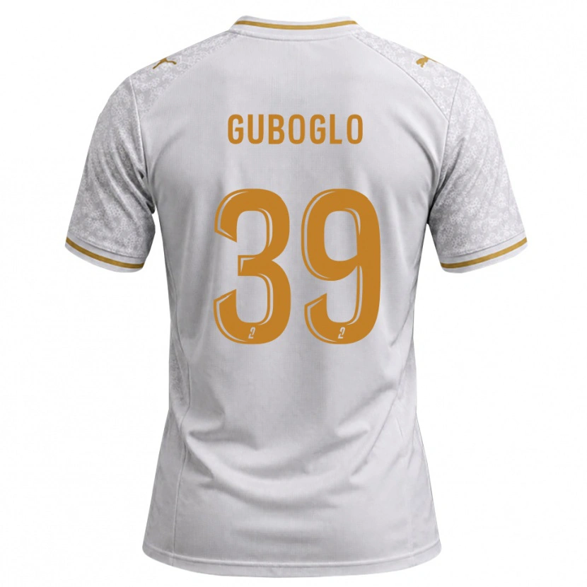 Danxen Barn Aleksandr Guboglo #39 Vit Grå Guldbrun Bortatröja Matchtröjor 2026/27 Tröjor T-Tröja